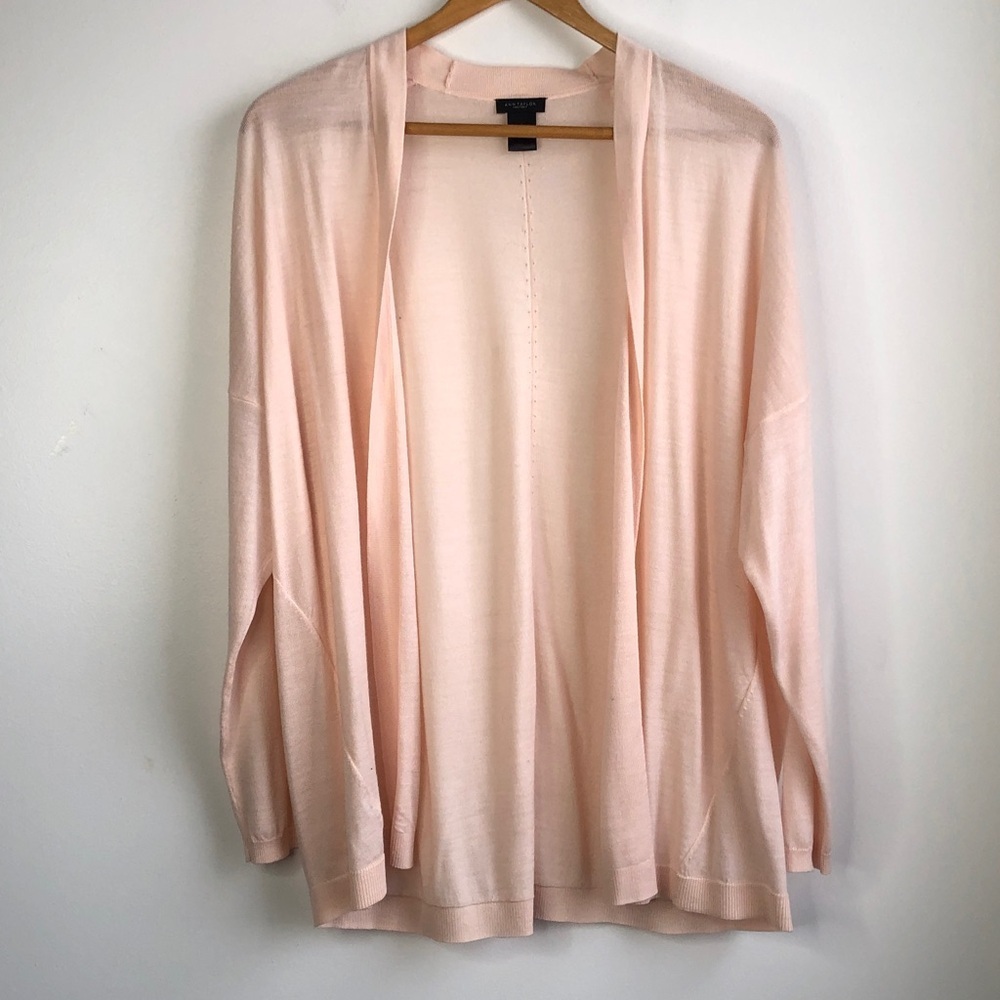 Ann Taylor Factory Soft Pink Cardigan Sweater